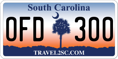 SC license plate OFD300