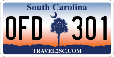 SC license plate OFD301