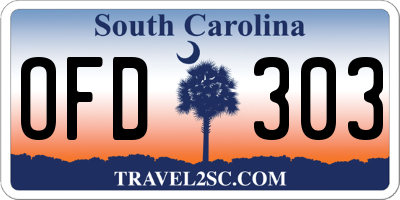 SC license plate OFD303