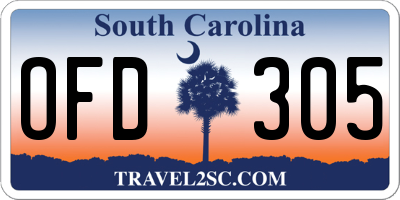 SC license plate OFD305
