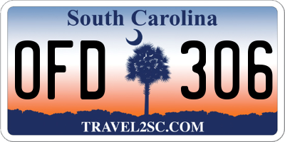 SC license plate OFD306