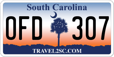 SC license plate OFD307
