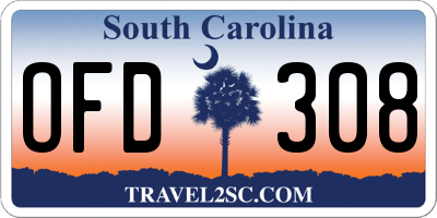 SC license plate OFD308