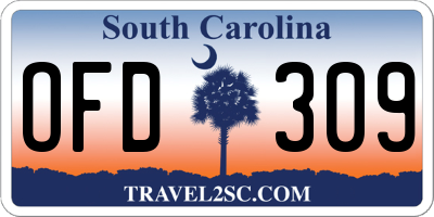 SC license plate OFD309