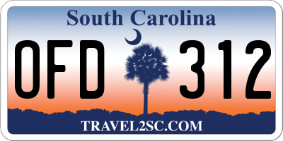 SC license plate OFD312