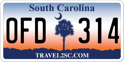 SC license plate OFD314