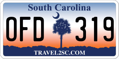 SC license plate OFD319