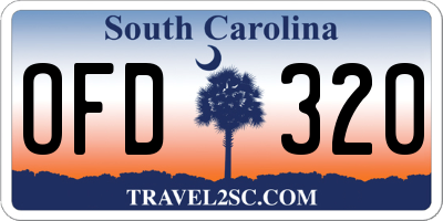 SC license plate OFD320