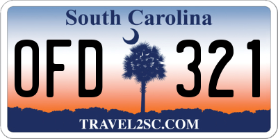 SC license plate OFD321
