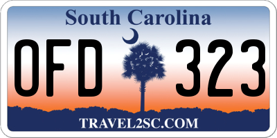 SC license plate OFD323