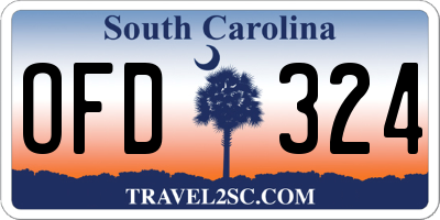 SC license plate OFD324