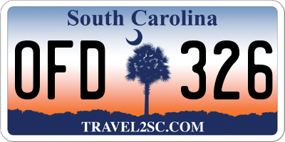 SC license plate OFD326