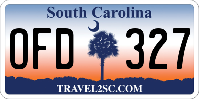 SC license plate OFD327