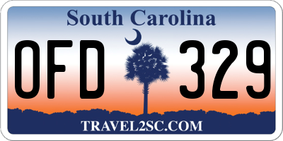 SC license plate OFD329
