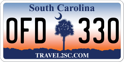SC license plate OFD330