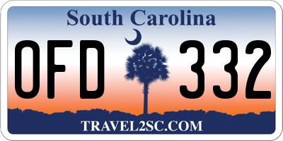 SC license plate OFD332