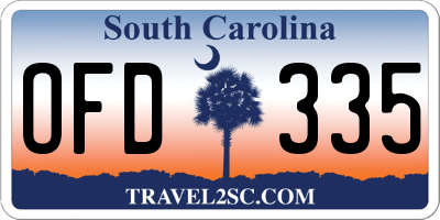 SC license plate OFD335