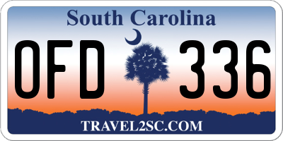 SC license plate OFD336