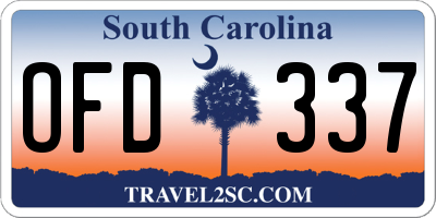 SC license plate OFD337