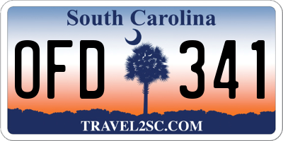 SC license plate OFD341