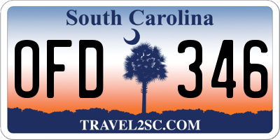 SC license plate OFD346