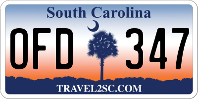 SC license plate OFD347