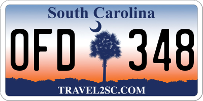 SC license plate OFD348