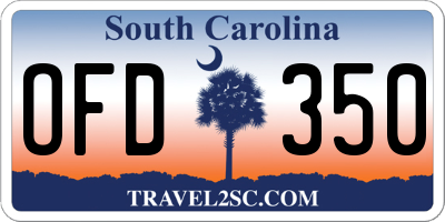 SC license plate OFD350