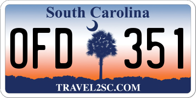 SC license plate OFD351