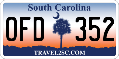 SC license plate OFD352