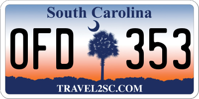 SC license plate OFD353