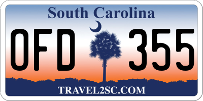 SC license plate OFD355