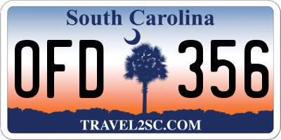 SC license plate OFD356