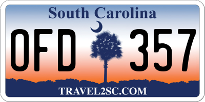 SC license plate OFD357