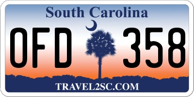 SC license plate OFD358