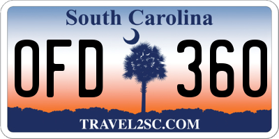 SC license plate OFD360