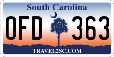 SC license plate OFD363