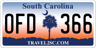 SC license plate OFD366