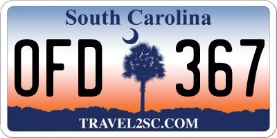 SC license plate OFD367
