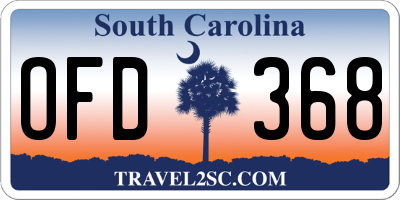 SC license plate OFD368
