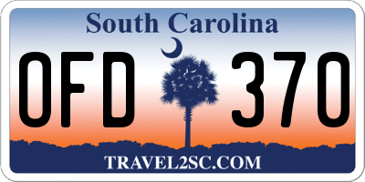 SC license plate OFD370