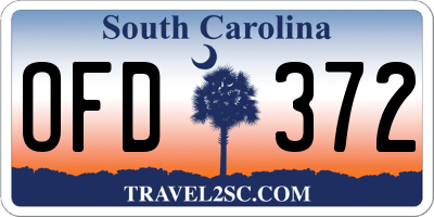 SC license plate OFD372