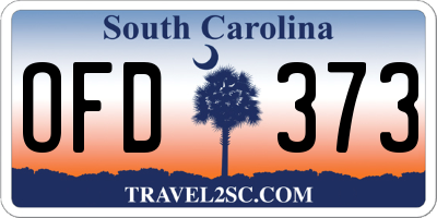 SC license plate OFD373