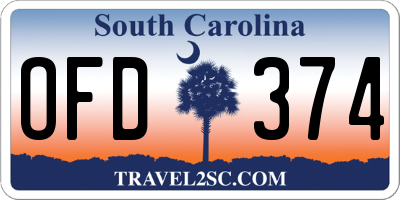 SC license plate OFD374