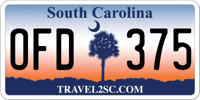 SC license plate OFD375