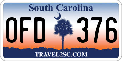 SC license plate OFD376