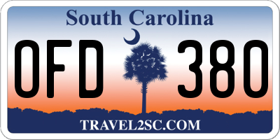 SC license plate OFD380