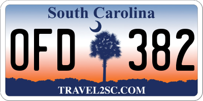 SC license plate OFD382
