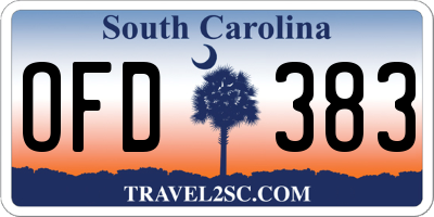 SC license plate OFD383