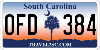 SC license plate OFD384